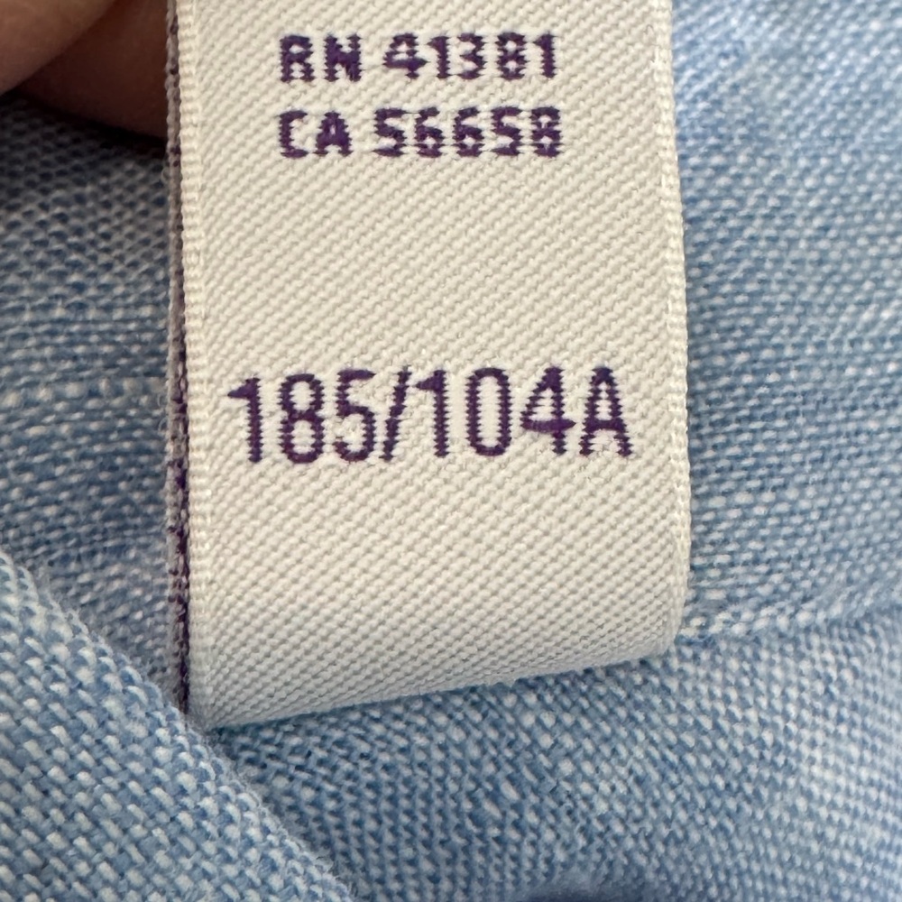 Ralph Lauren Purple Label Linen Sky Blue Casual Button Down Shirt Men’s SZ XL - Picture 11 of 15